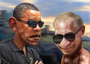 Obama vs. Putin Illustration